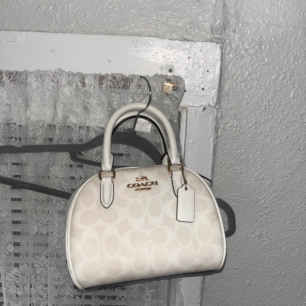 Coach White Satchel with Gold Hardware